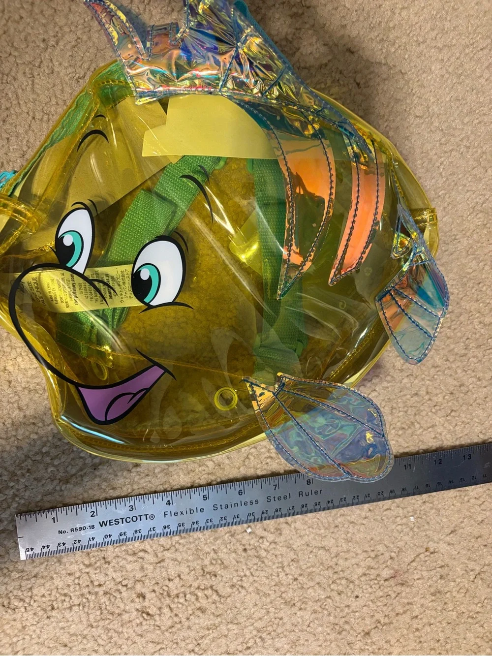 Yellow Flounder little mermaid Clear Backpack - nwt